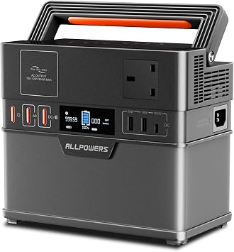 ALLPOWERS Portable Generator 288Wh Power Station Emergency Power Supply with DC/AC Inverter, PD Technology, Wireless Output, Charged by Solar Panel/Wall Outlet for Camping