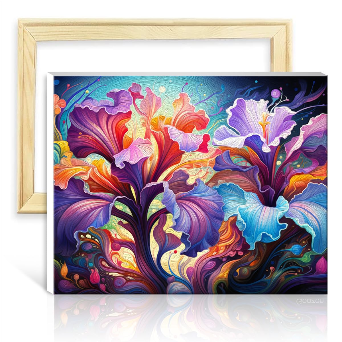 TANGFEIY Oil Painting Kit Paint by Number Paintting Imagine Flowers Canvas DIY Digital Oil Painting Adults Art Picture for Home Decor with Frame(30x40cm) — image 1