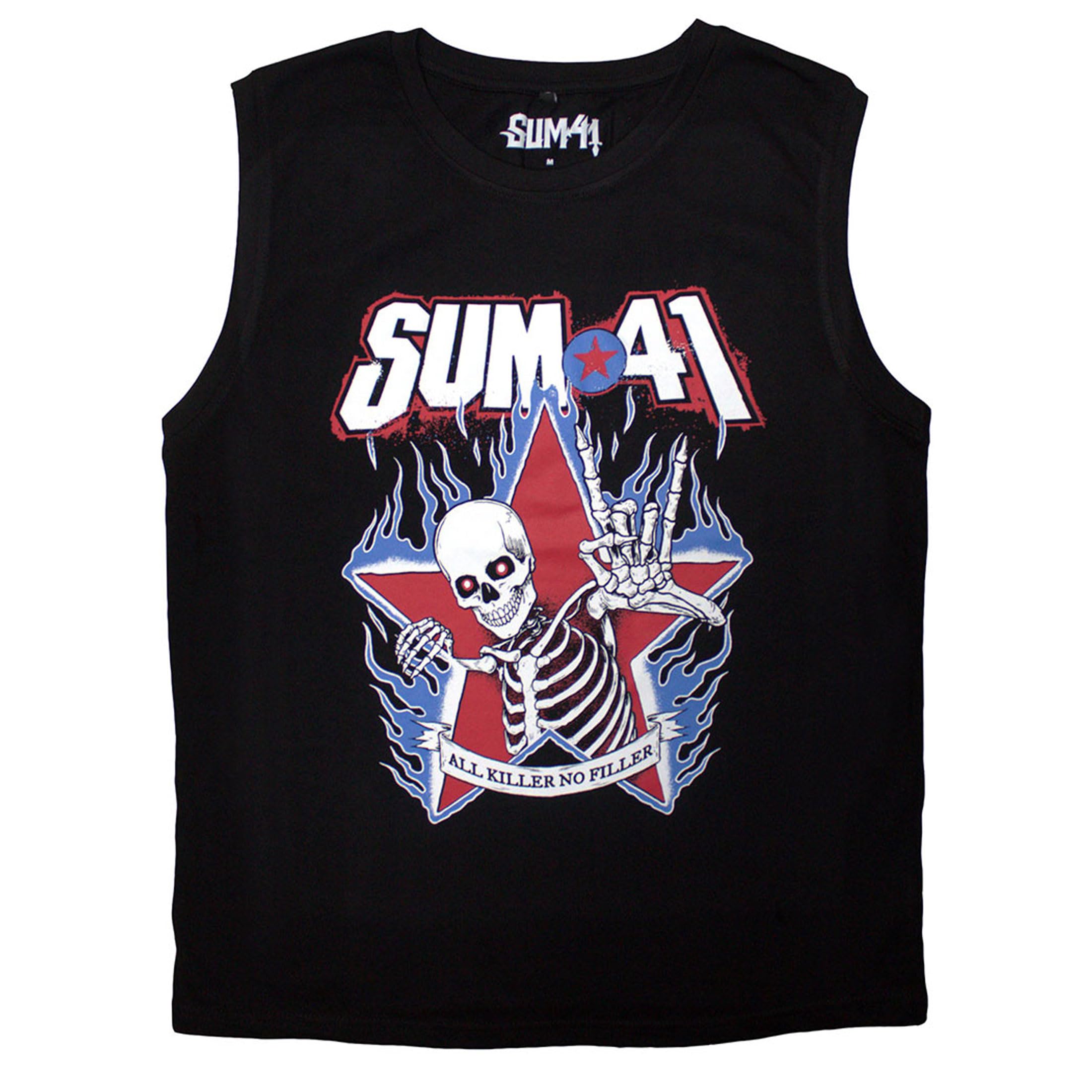 Rock Off officially Licensed Products Sum 41 All Killer No Filler Skeleton Tank Top XXL Black