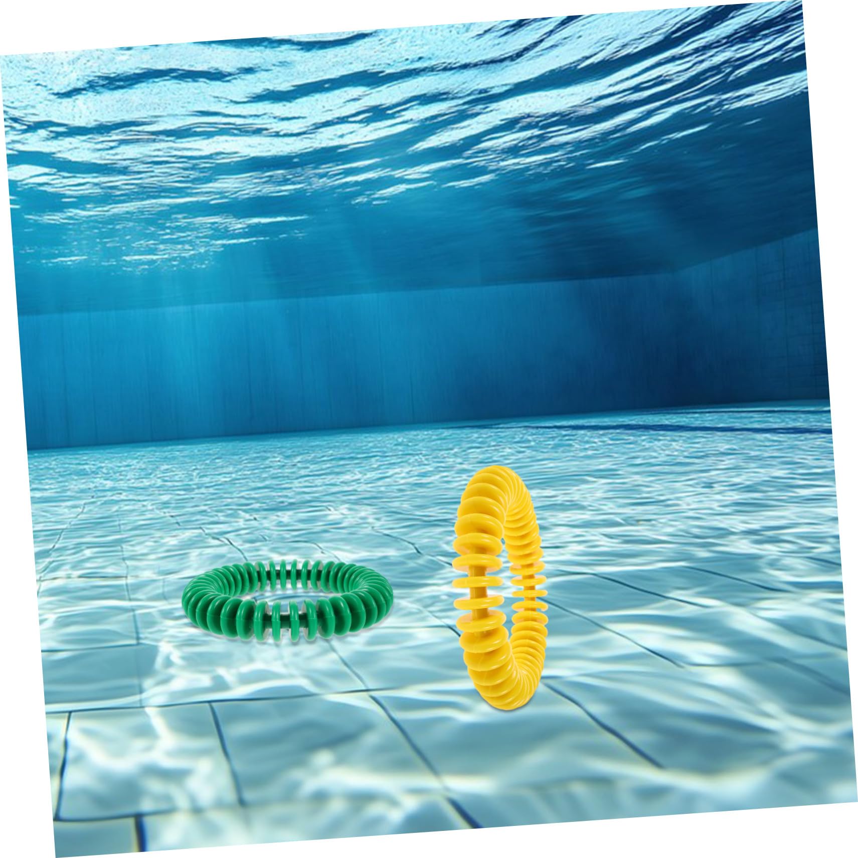 Anillos de Buceo de Plástico, Juego de 4 Piezas para Piscina | Entrenamiento Submarino y Actividades, Formato Portátil, Uso para Adultos y Niños