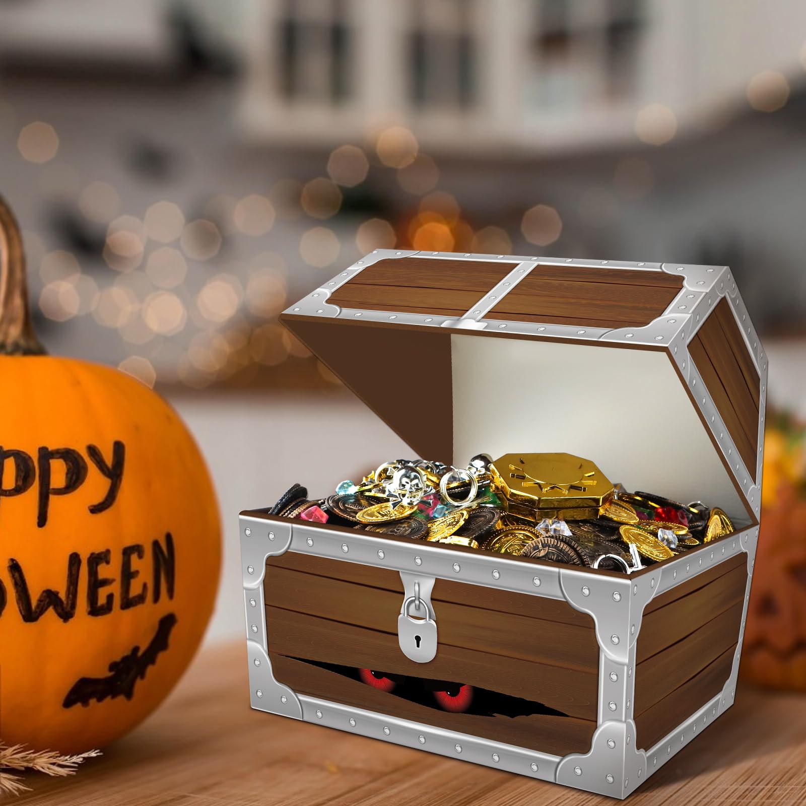 Snapklik.com : Pirate Treasure Chest Box - 9"x 93"x 8" Large Durable ...