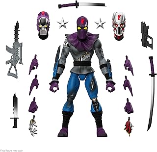 Super7 ULTIMATES! Teenage Mutant Ninja Turtles Foot Soldier (Battle Damaged) - 7" TMNT Action Figure with Accessories Classic Cartoon Collectibles and Retro Toys