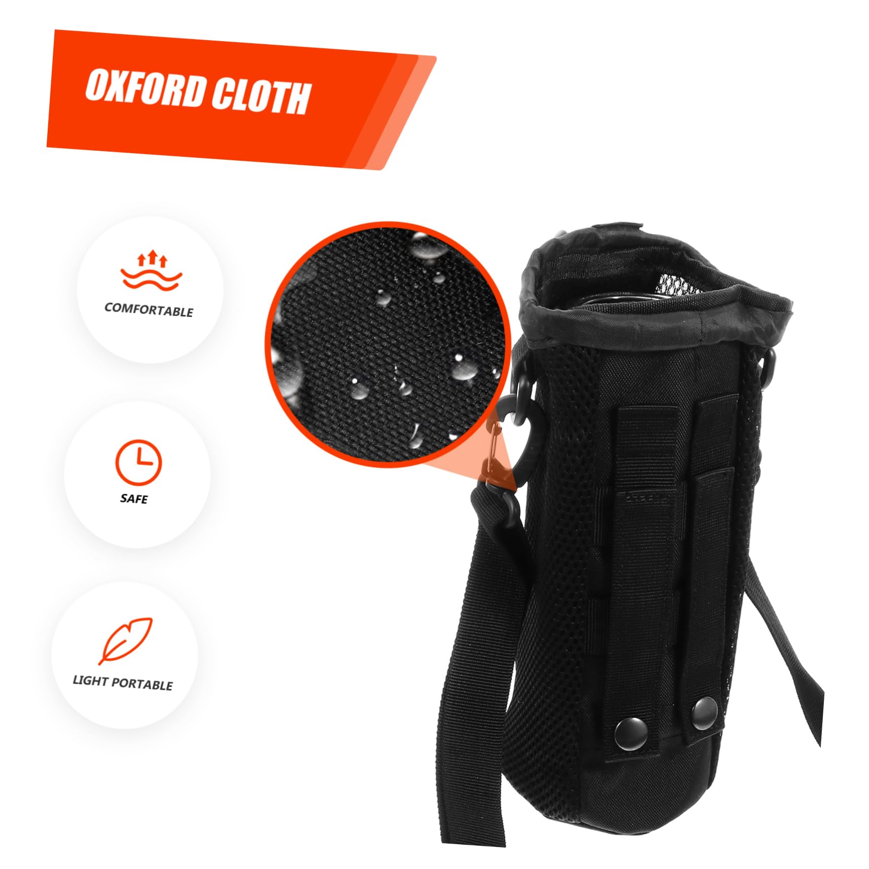 ibasenice 3 Stück Tasche für Wasserflaschen Flaschenbeutel Träger modern Wandern Trinkflaschenhalter mit Gurt Wasserflaschenhalter Wasserflaschenschlinge Oxford-Stoff Black