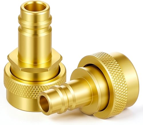 Vista 8 de Kit de adaptador R1234yf, acopladores rápidos de conversión R1234yf a R134a, conversión de conector lateral alto y bajo azul y rojo para recarga