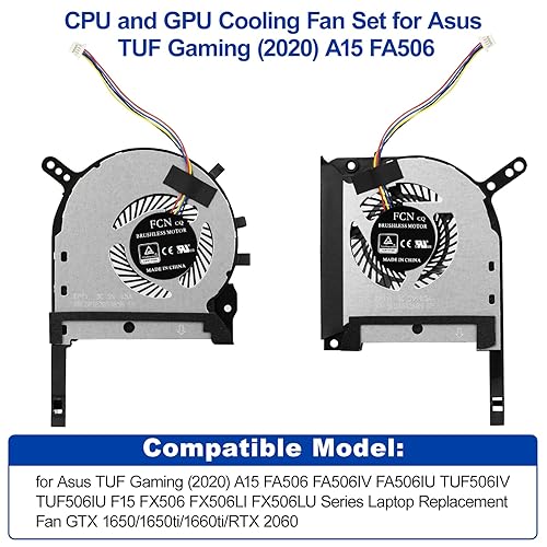 Miniatura 5 de Reemplazo del ventilador de refrigeración CPU+GPU para Asus TUF Gaming (2020) A15 FA506 FA506IV FA506IU TUF 506 IU IV F15 FX506 FX506LI FX506LU