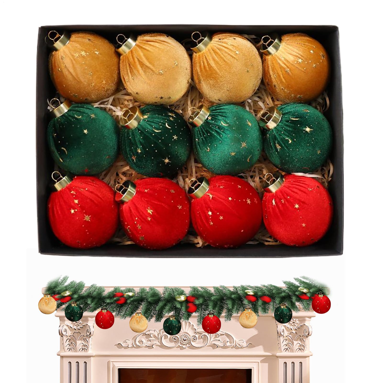 Boules de Noël pour extérieur et intérieur : lot de 12 ornements de mariage