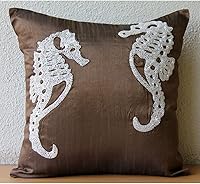 Vista 60 de The HomeCentric Funda de almohada, fundas marrones, fundas de almohada geométricas japonesas ópticas, fundas de almohada de 24 x 24 pulgadas, fundas