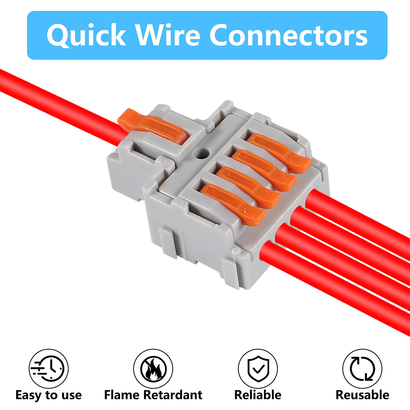 Stranded Connectors Snapklik.com : 20pcs Lever Wire Connectors, 1 In 4 Out Connectors For ...