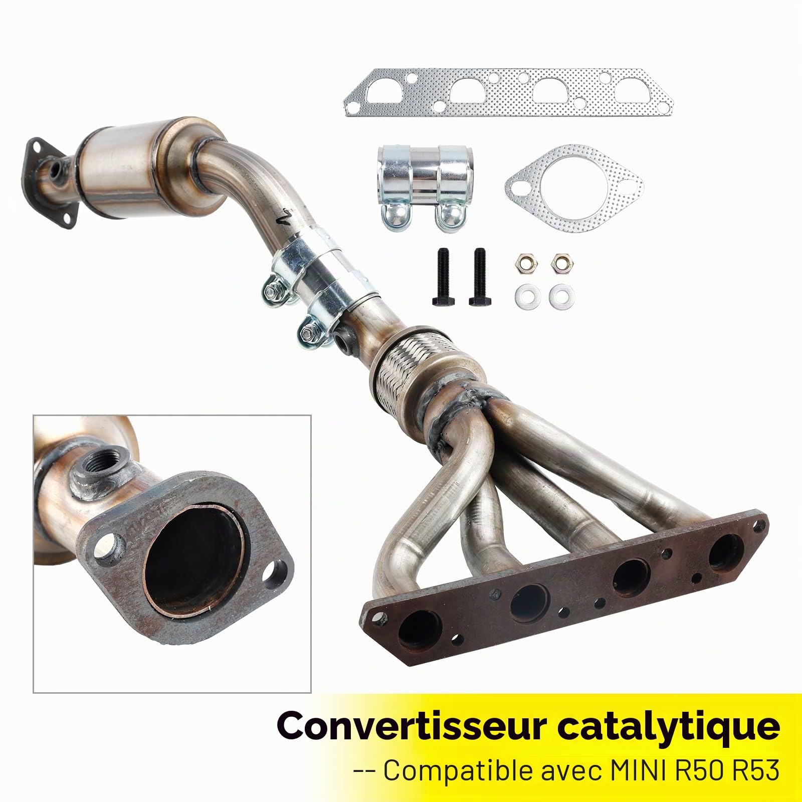 Katalysator Catalytic Converter Type Approved + Fitting Kit for Mini Cooper R50 R52 R53 2001-2007