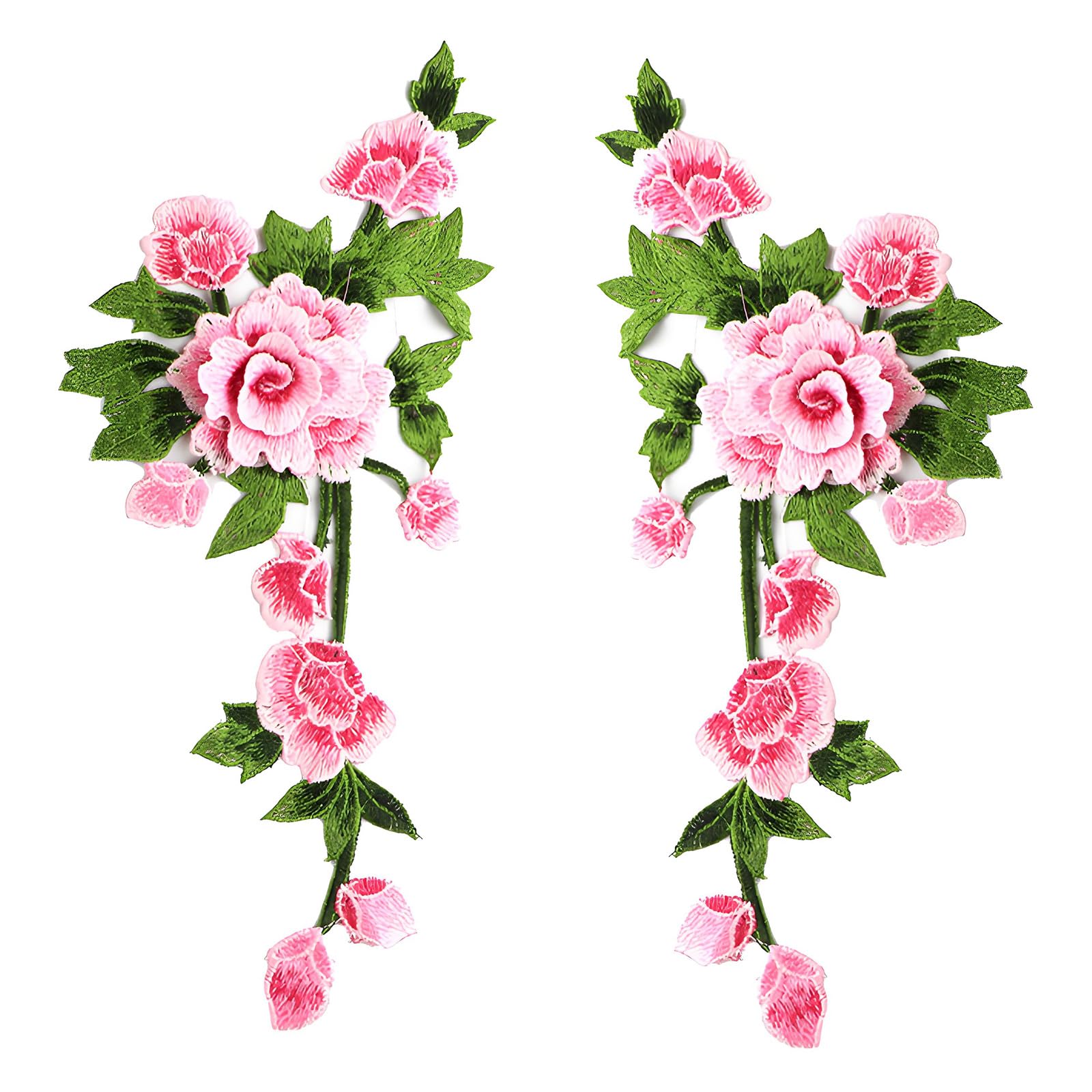 BWANGIAO Pair Of Embroidered Floral Applique Patching With Hollow Designs For Clothing And Accessories Hand Sewing