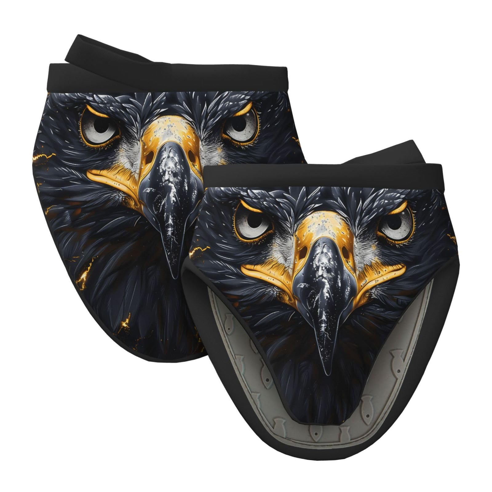 Silicone Oven Mitts, Heat and Slip Resistant Kitchen Mittens 2-Pack Set, Eagle Thunder Short Soft Oven Gloves