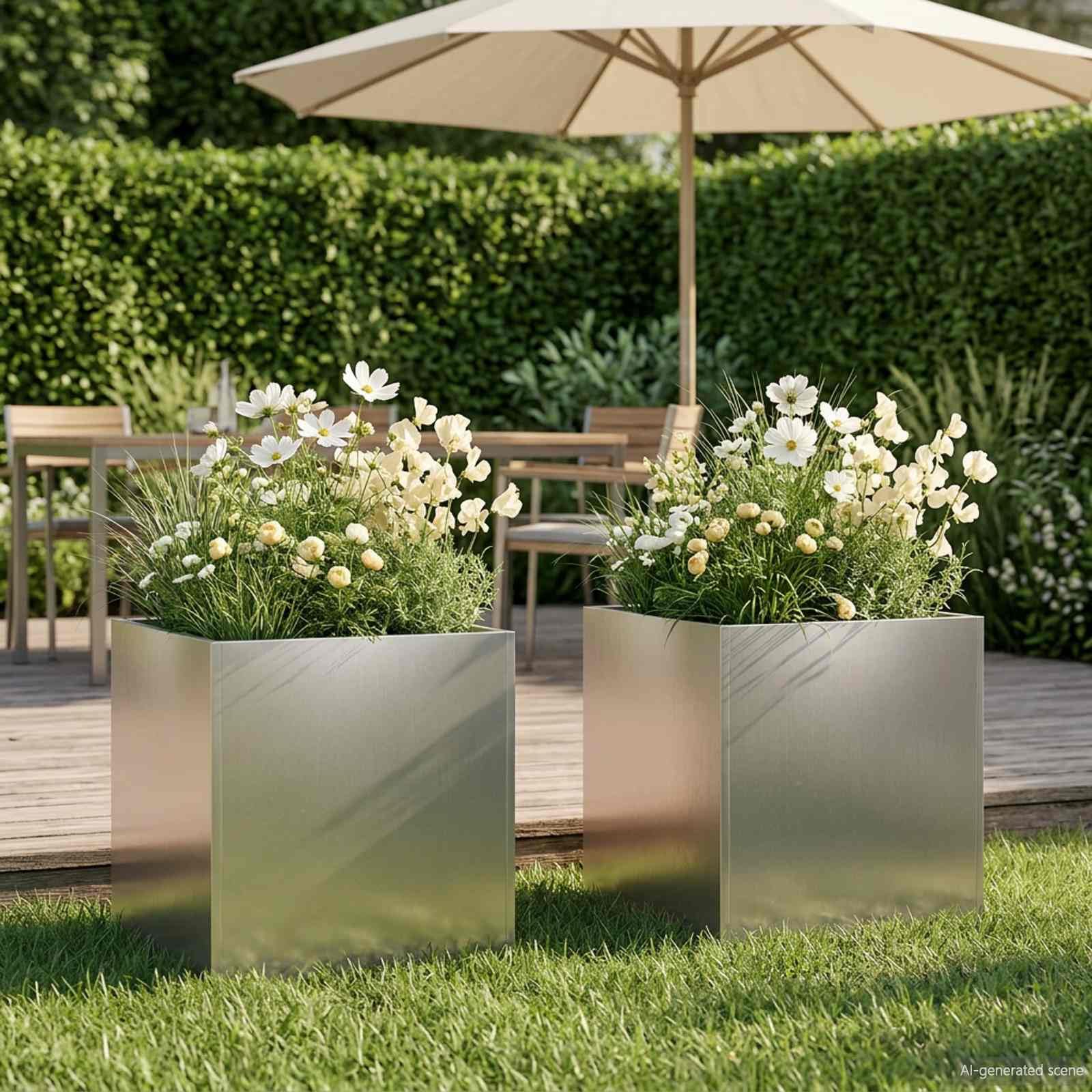 Acero resistente a la intemperie estilo vintage para jardín balcón 45 x 45