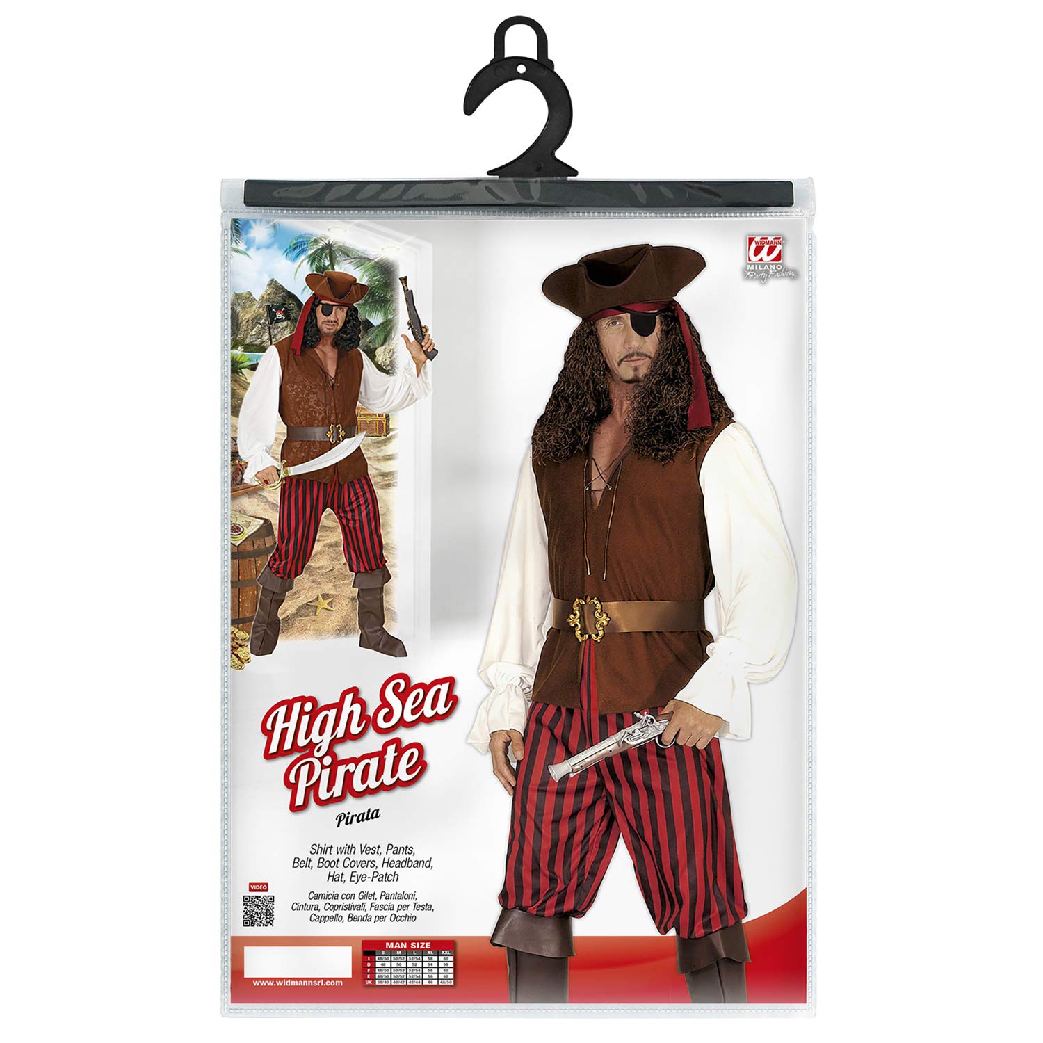 W WIDMANN MILANO Party Fashion - Kostüm Piratenkapitän, Freibeuter, Seeräuber, Captain, Faschingskostüme
