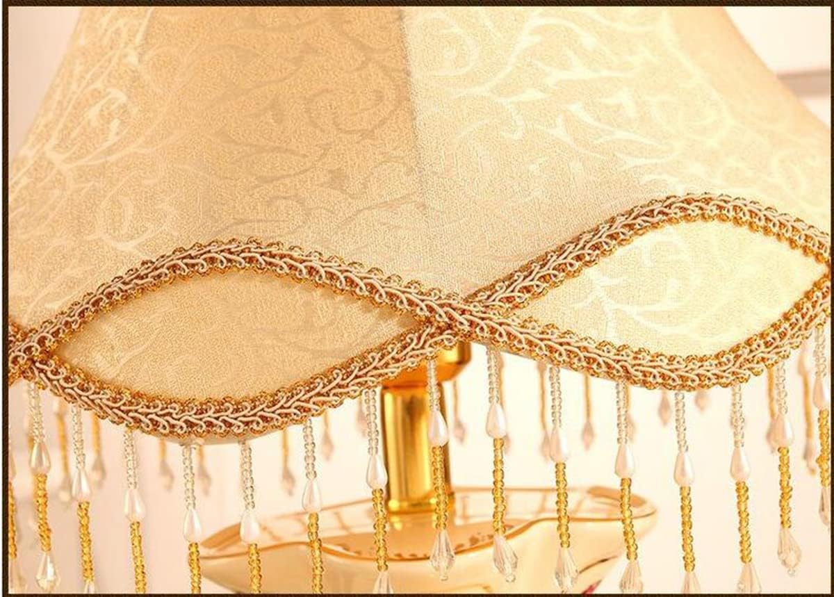 European Table Lamp French Court Fabric Lampshade Ceramic Table Lamp Bedroom Study Designer Classical Bedside Lamp (E27), Table Lamp