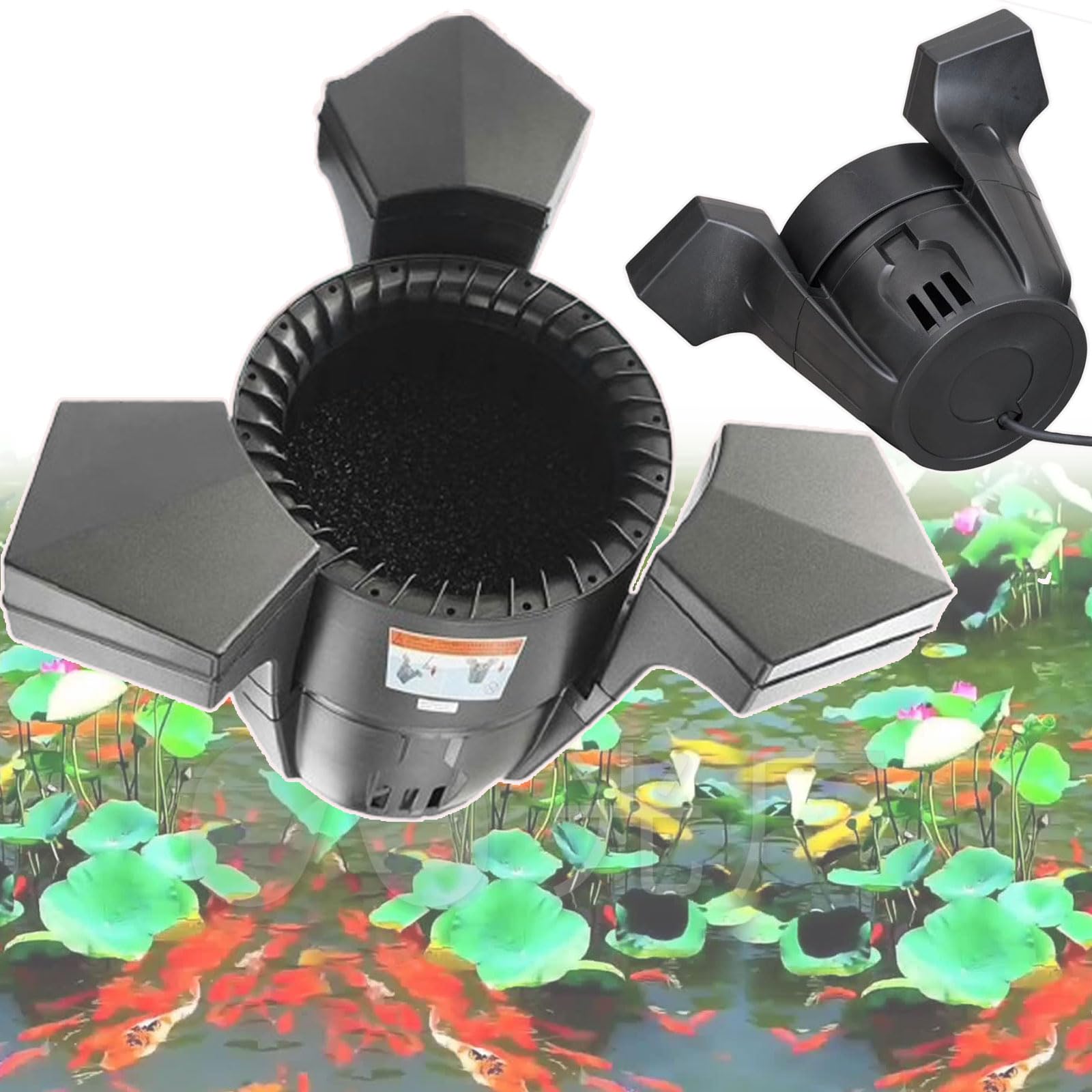 Skimmer automatico per laghetto 3000/4200 l/h con aspirazione 43W/70W, aspirapolvere galleggiante, cavo di alimentazione da 10 m, collettore di detriti a basso rumore, ideale per la pulizia di