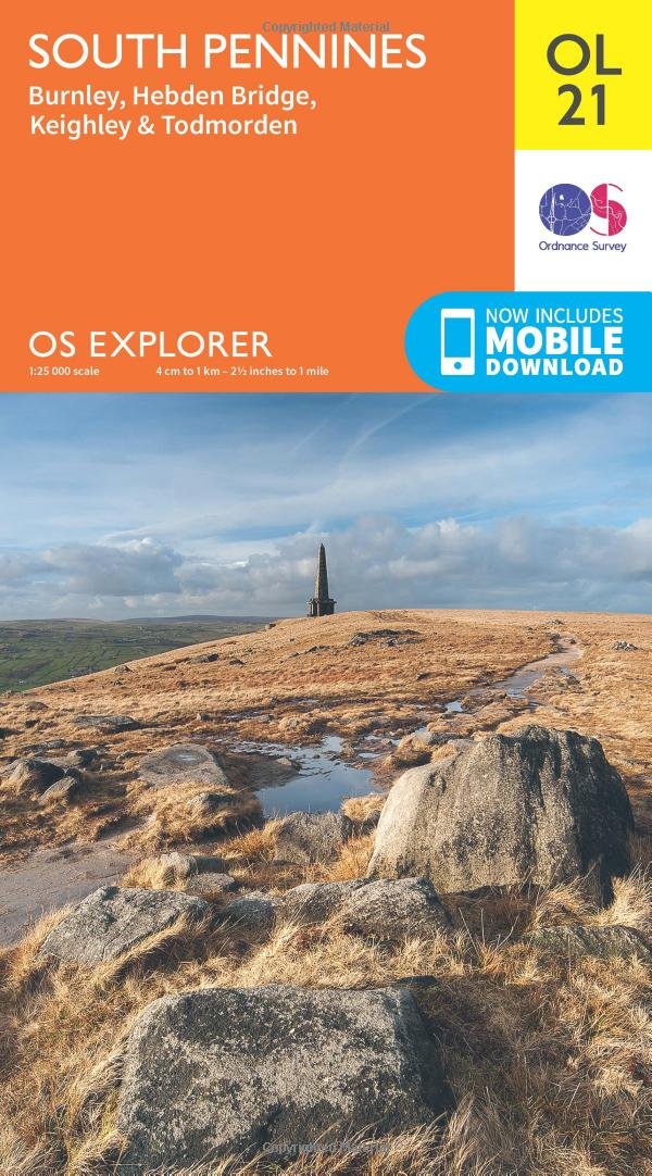 South Pennines, Burnley, Hebden Bridge, Keighley & Todmorden, OS Explorer  OL21