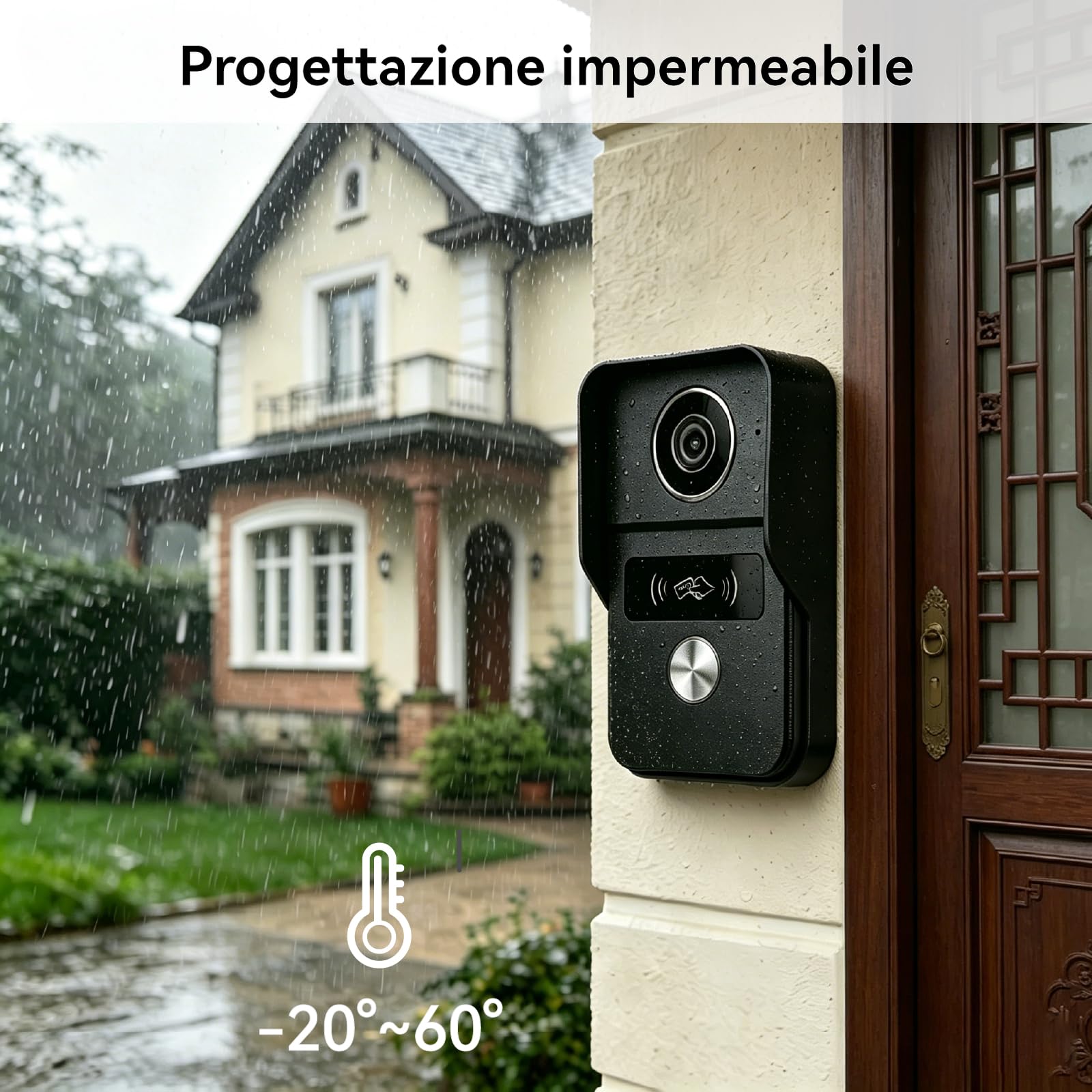 WALN Videocitofono connesso Smart, citofono con telecamera a 2 fili con monitor Touchscreen da 7 pollici, Audio bidirezionale, Sistema interfono con sblocco remoto, Wi-Fi 2.4G/5G,KW02-IP7B