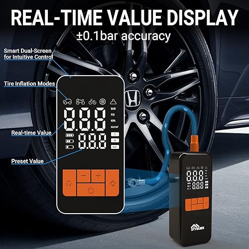 Miniatura 4 de Inflador de neumáticos, compresor de aire portátil, bomba de aire inalámbrica 4 veces más rápida para neumáticos de automóvil, bomba de bicicleta de