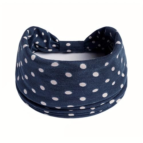 Miniatura 8 de 3 diademas anchas con estampado vintage para mujer, para yoga, aeróbicos, deportes y uso diario, estilo 1