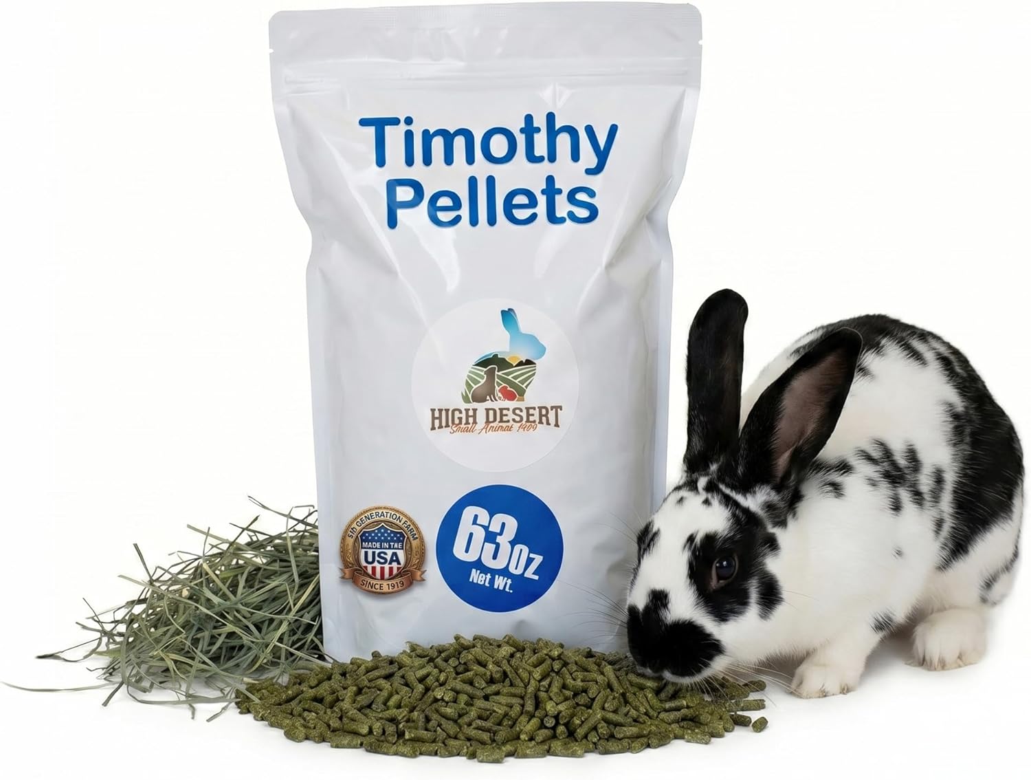Generic Premium Timothy Grass Hay Pellets for Rabbits, Chinchillas, Guinea Pigs, Hamsters, Ferrets, and Other Small Pets - 100% Timothy No Additives