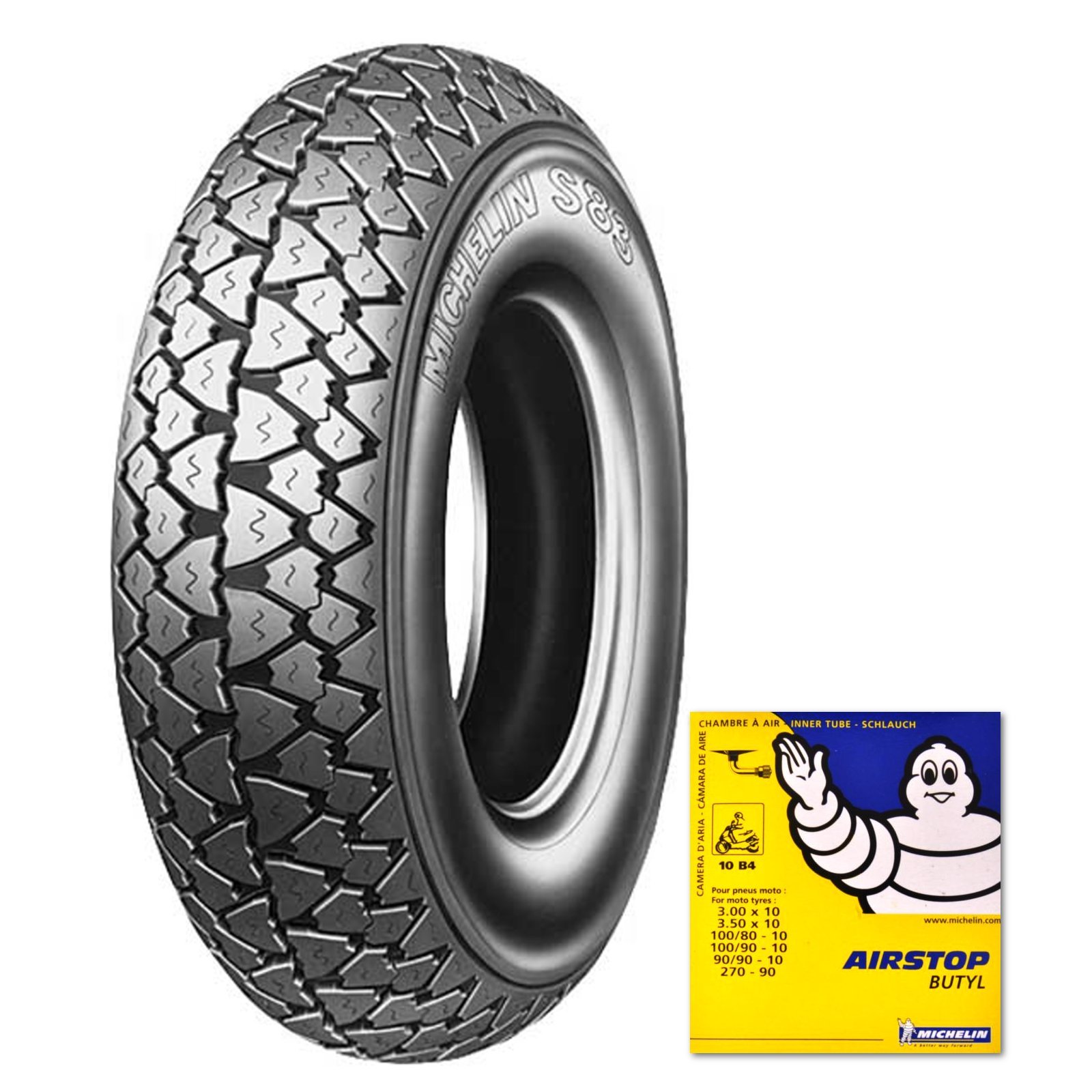 Pneumatici Michelin S83 3.00-10 42J – Per Vespa 50 Special – Coppia Di 2 Gomme