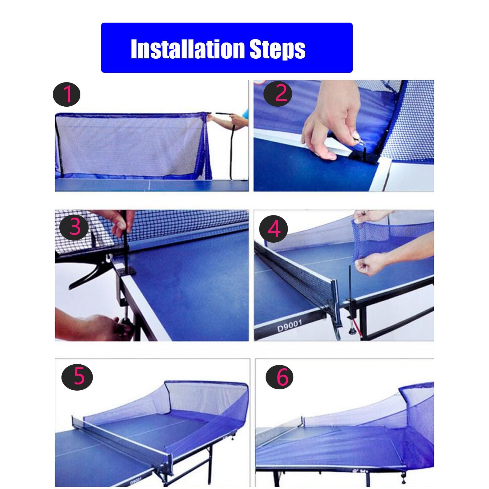 Red portátil para atrapar pelotas de ping-pong, red de entrenamiento de ping-pong para ejercicios con varias pelotas o prácticas con robot lanzador de servicios, herramienta de entrenamiento para exte
