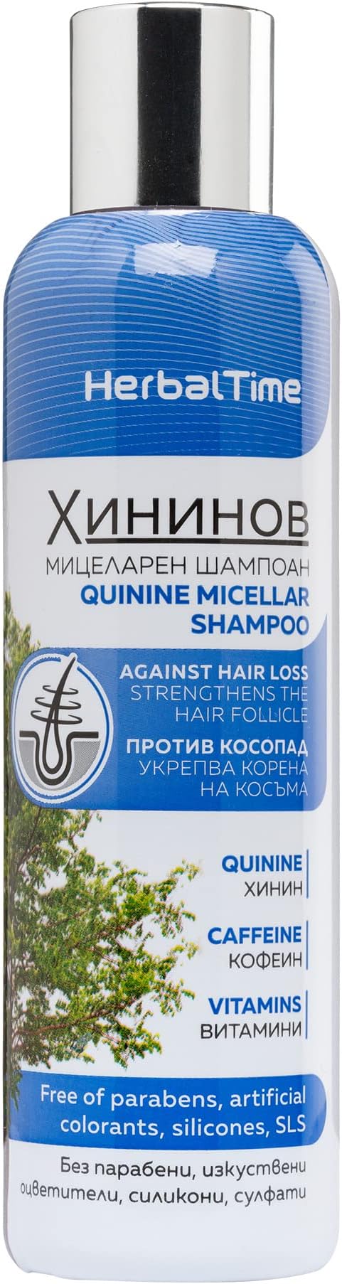 Anti Hair Loss Shampoo for Women & Men - Quinine Extract, Natural, Sulfate Free, 200ml - Thickens & Nourishes Scalp & Follicles