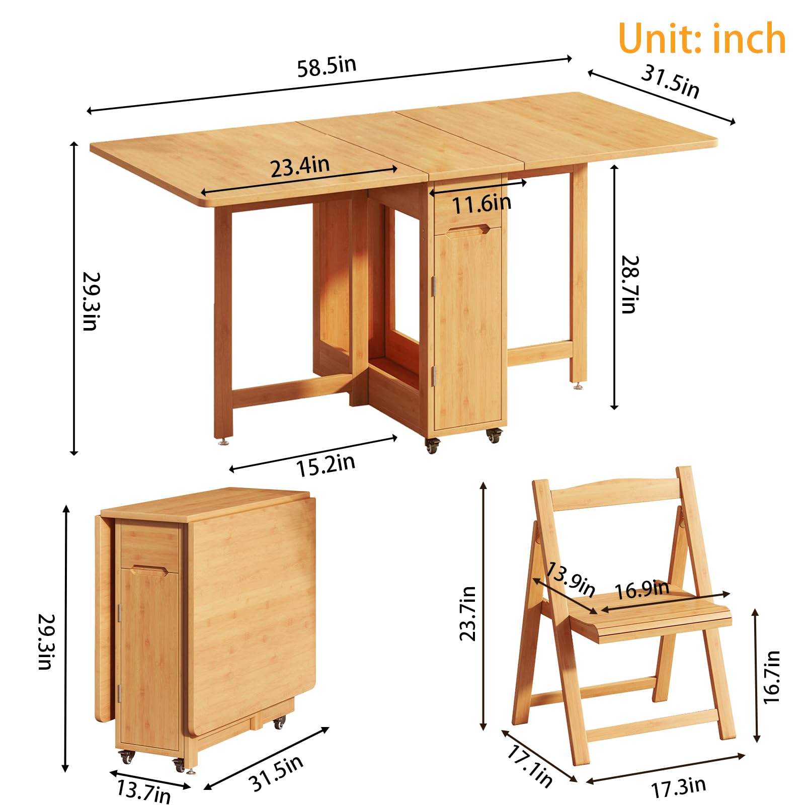 Amazon.com - Drop Leaf Table for Small Spaces, Folding