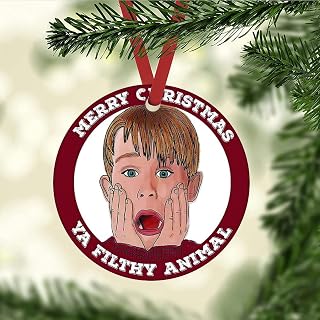 Merry Christmas Home Alone Ya Filthy Animal Ornament - Funny Holiday Classic Movie Friends Xmas Ceramic Keepsake