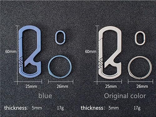 Miniatura 4 de KUNSON - Llavero de titanio ultraligero con mosquetón antipérdida, diseño de abrebotellas multiherramientas, regalo creativo, llavero de liberación