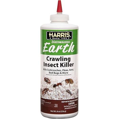 Harris Diatomaceous Earth Crawling Insect Killer, 8oz for Roaches, Fleas, Ants, Bed Bugs, and More…
