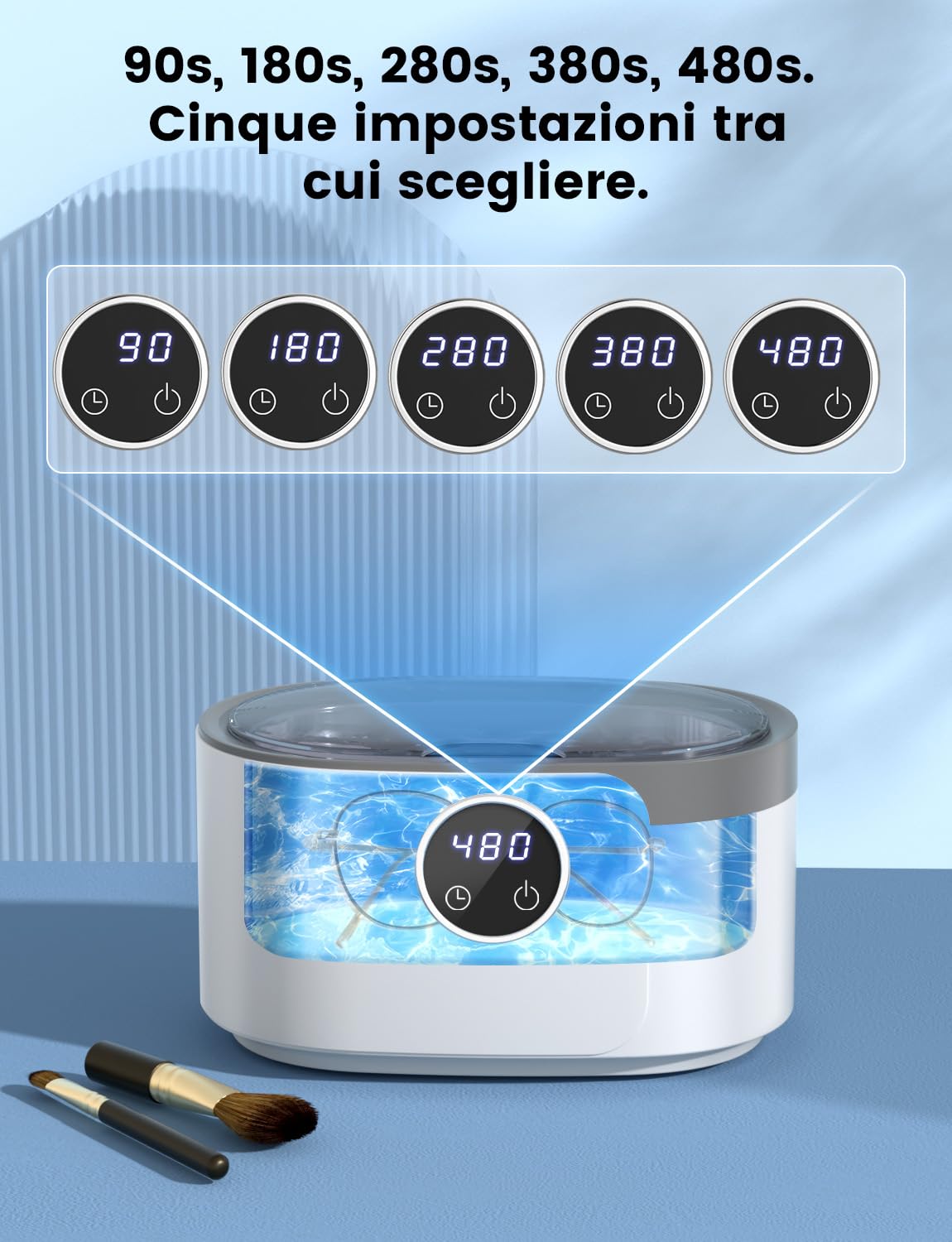 Pulitore Ultrasuoni 600ML Lavatrice Ultrasuoni Vasca Ultrasuoni Lavatrice ad Ultrasuoni Pulitore a Ultrasuoni Dispositivo a ultrasuoni per Occhiali, Gioielli, Orologi, plastica
