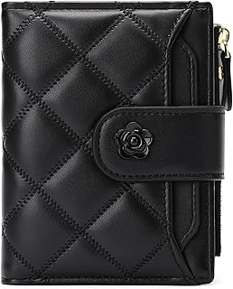 RNIEGA Small Wallets for Women Leather Bifold Wallet Women RFID Blocking Purse Credit Card Holder with 15 Card Slots and ID Window Coin Pocket