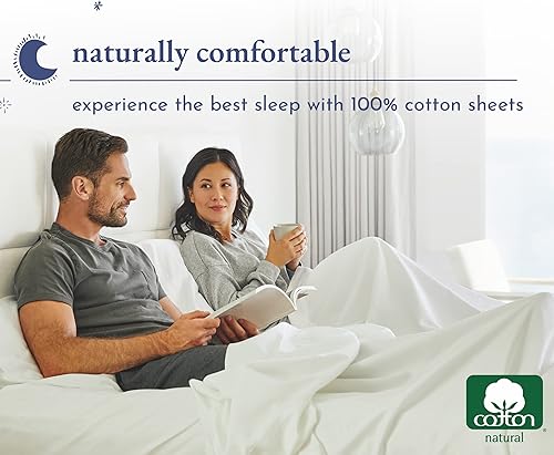 Miniatura 6 de California Design Den - Paquete de 2 juegos de sábanas 100% algodón, suaves y duraderas, con esquinas profundas, refrescantes, de tejido de satén,