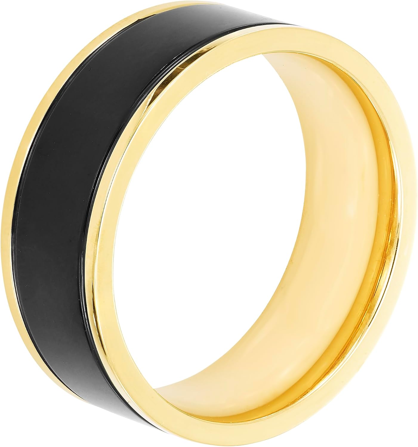 IP Black & Stainless Steel Band Ring Family