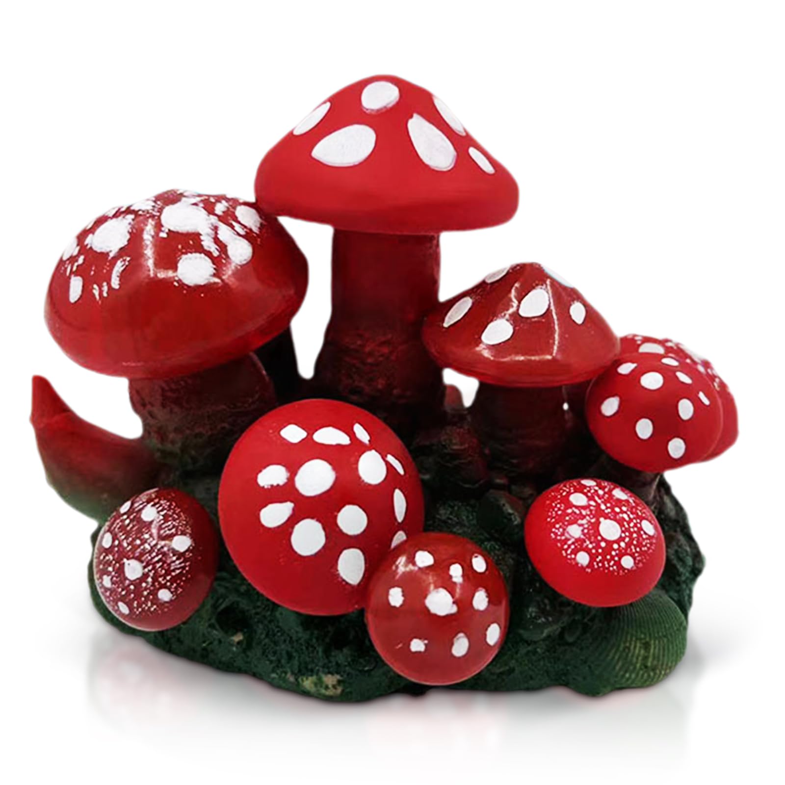 TECHPLUS Aquarium Décor Artificial Mushroom – Soft Silicone Ornament for Fish Tanks–Aquarium Plant Landscape Fish Tank Accessories