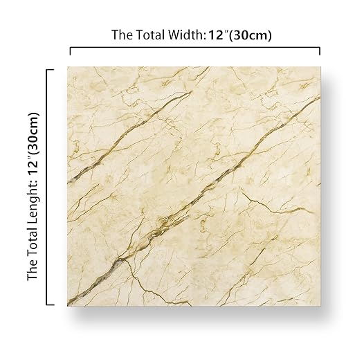 Miniatura 68 de CHICHOME Paquete de 32 azulejos de vinilo impermeables para despegar y pegar, de 12 x 12 pulgadas, autoadhesivos, removibles de mármol gris