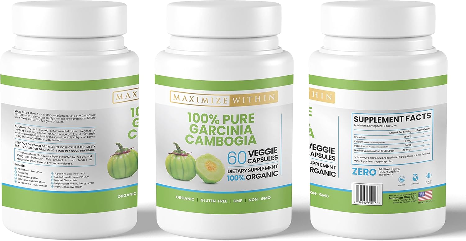 Maximize Within 100% Pure Garcinia Cambogia, 60 ct : Health & Household