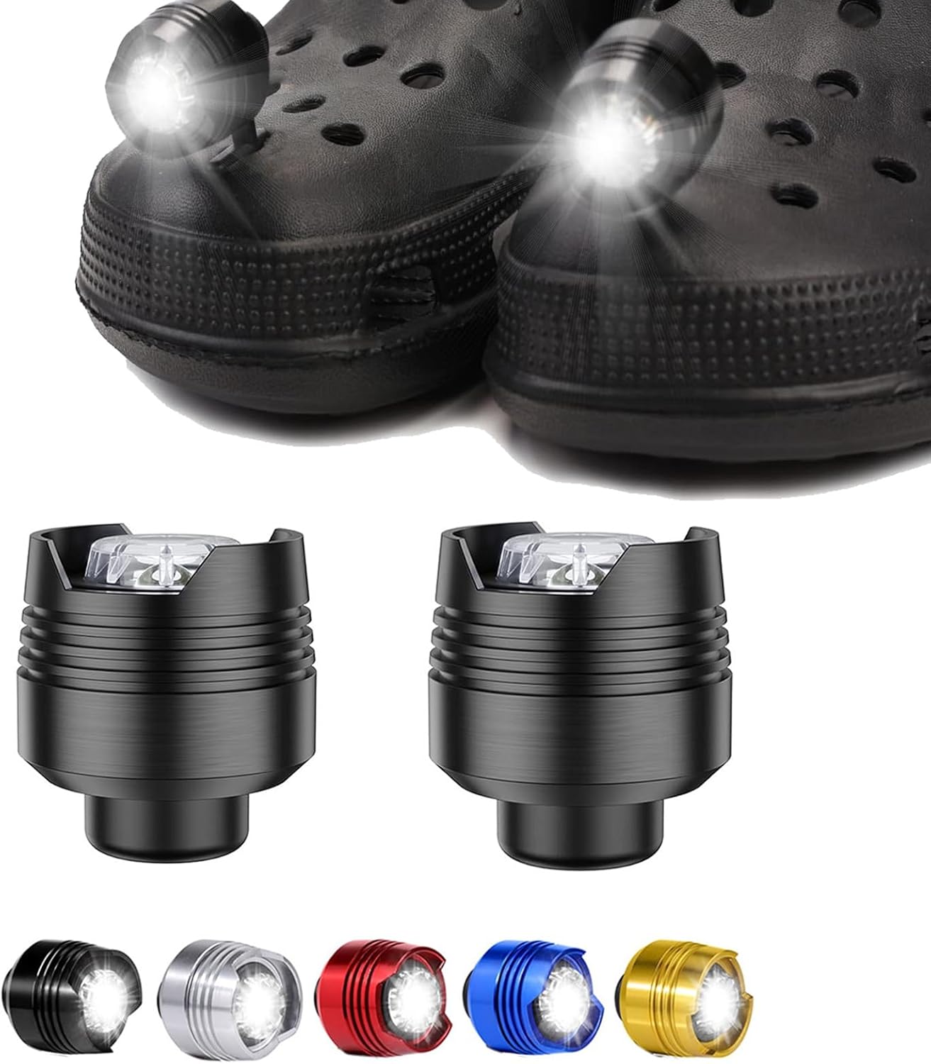 2Pcs Headlights for Croc,Croc Flashlight,IPX5 Water