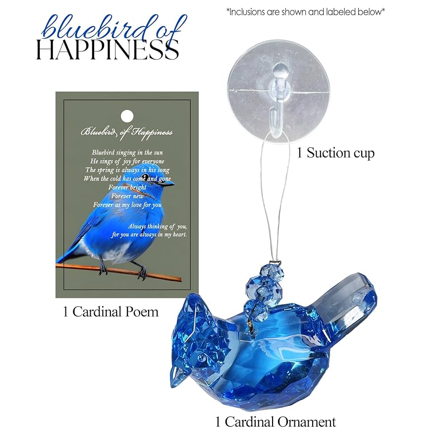 ガラス製幸せの青い鳥クリスマスオーナメント Crystal snow (クリスタル スノー】 オーナメント 青い鳥