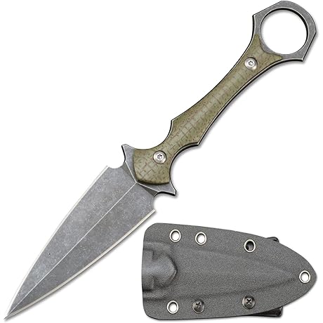 C1292 Push Dagger Knife with Ergonomic T Grip, Enhanced D2 Blade, Durable...