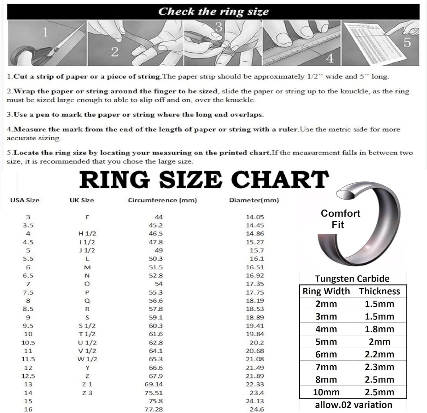 Custom Engraved 3, 5, 6 or 8mm Blue Plated Tungsten Carbide Wedding Band Ring