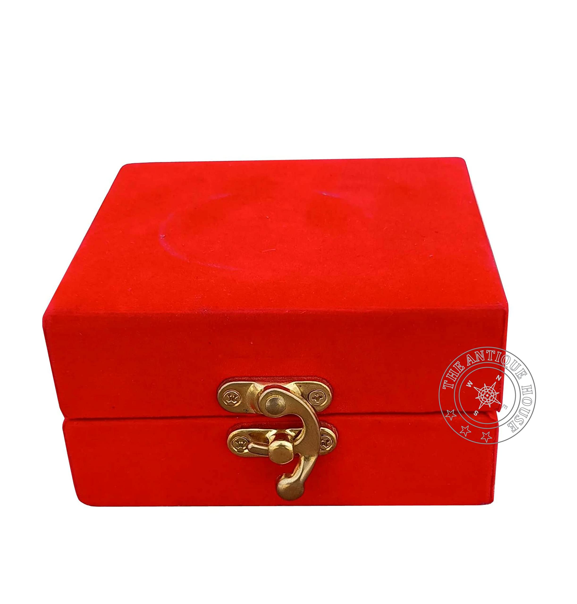 Urna de cremación para cenizas, urna de corazón rojo con caja roja y soporte de latón, mini urna conmemorativa para mascotas para tu ser querido