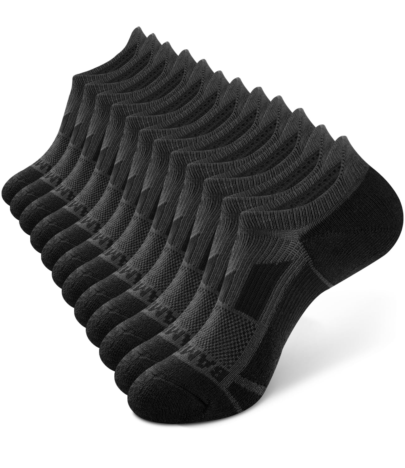 BAMBOO COOL Mens No-Show Socks Low Cut Breathable Moisture-Wicking Socks Non Slip Running Workout casual 6 Packs