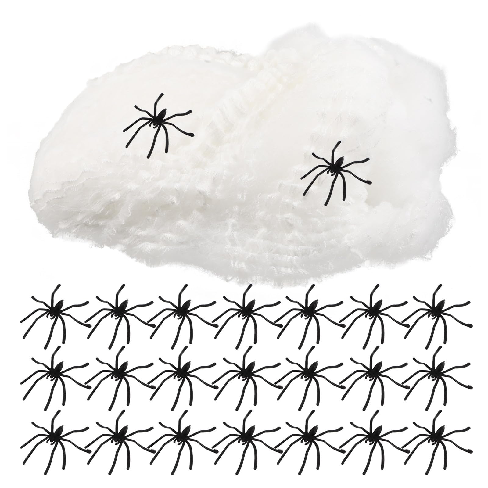 UPKOCH 1 Set di Ragni di Halloween: Ragni di ragnatele Elastiche Che Si Illuminano al Buio per Decorazioni di Halloween - Decorazioni per Feste a Tema - Allestimento di Scene spaventose