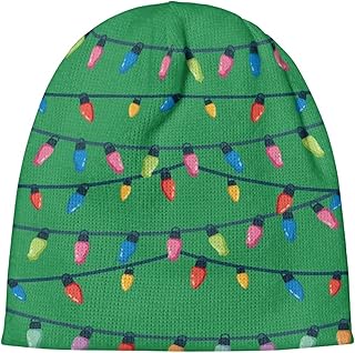AFPANQZ Green Christmas Knit Beanie Hat Warm Winter Skull Cap Unisex Kids Skullcap Durable Acrylic Cuffed Beanie Hat Fisherman Beanie Windproof Beanie Xmas Green