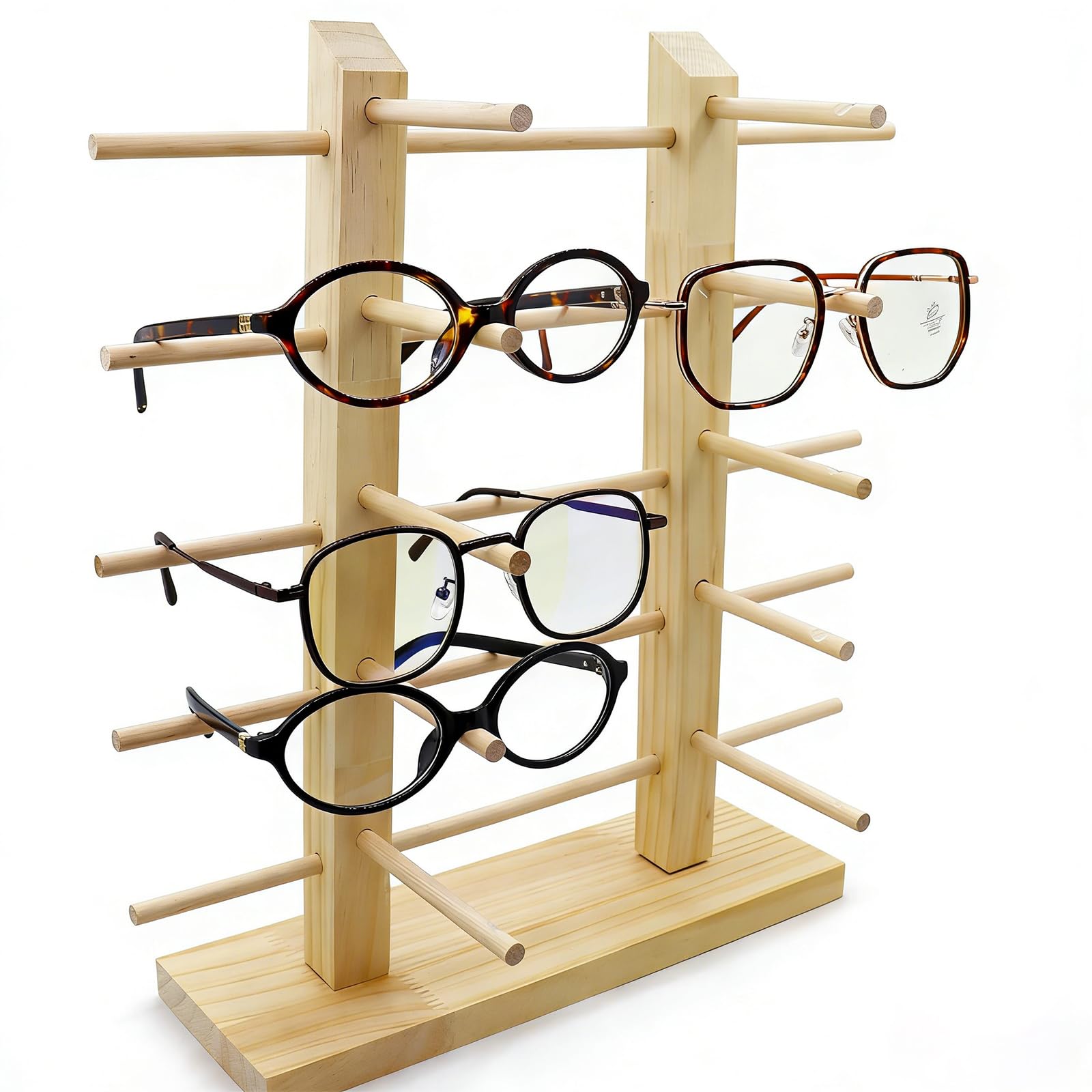 Soporte para Gafas, Soporte para Gafas, Soporte para Gafas de Madera, Adecuado para Presentar Gafas de Sol y También para Guardar Gafas(Madera)