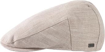TOP-EX Mens 100% Linen Flat Cap, Cotton Lined Newsboy Hat for Big Heads