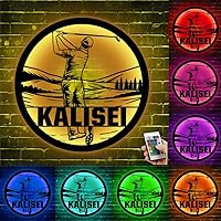 Vista 93 de Custom Golf Player Hanging LED Night Light Personalized Golf Name Neon Sign Golf Player Themed Gift Golf Swing Metal Sign Golf Player Wall Art