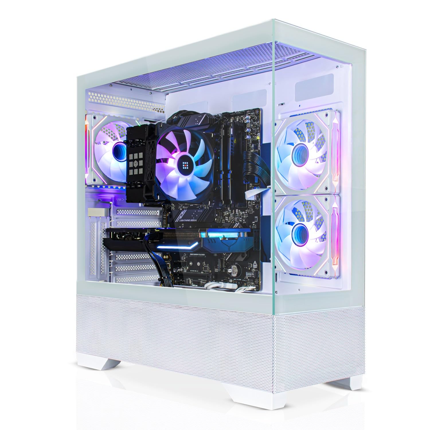 SYSTEMTREFF High-End Gaming PC weiß AMD Ryzen 5 9600X 6x5.4GHz | AMD Radeon RX 9060 XT 16GB DX12 | 1TB M.2 NVMe | 16GB DDR5 RAM | Windows 11 | Desktop Computer Rechner für Gamer, Zocker & Streamer